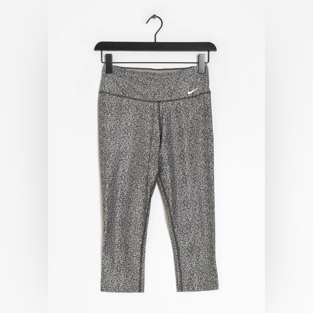 Nike Black and Gray Patterned 7/8 Leggings Women’s Size Small